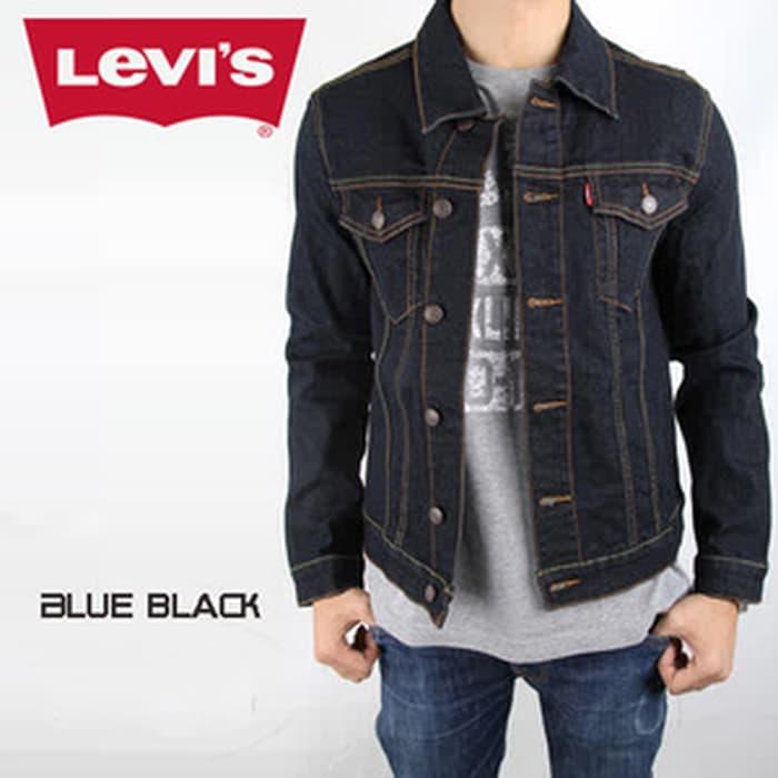 DISKON JAKET JEANS PRIA LEVIS BLUE BLACK TERMURAH