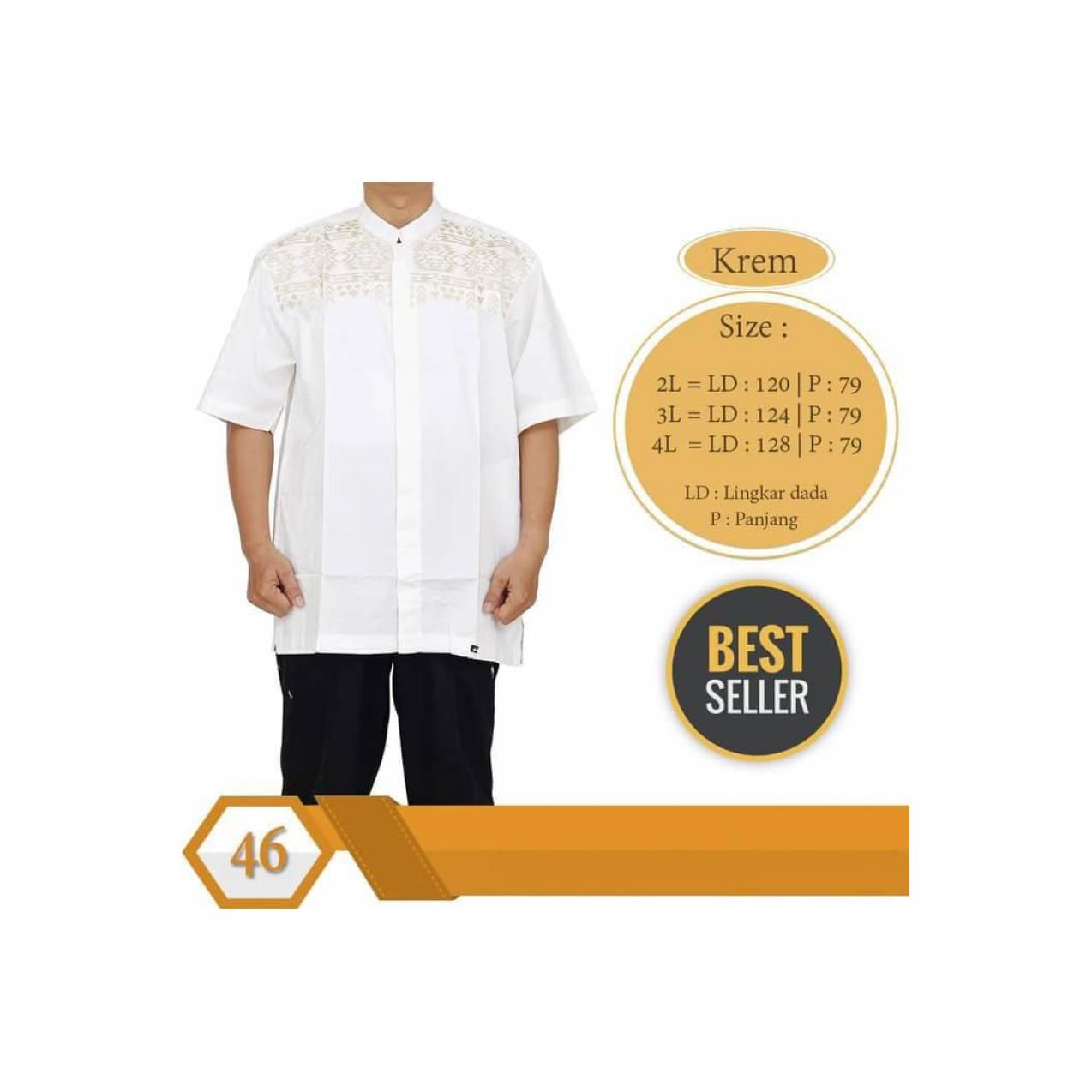 Best Baju Koko Albatar JUMBO XXL - XXXXL Lengan Pendek Katun Tebal