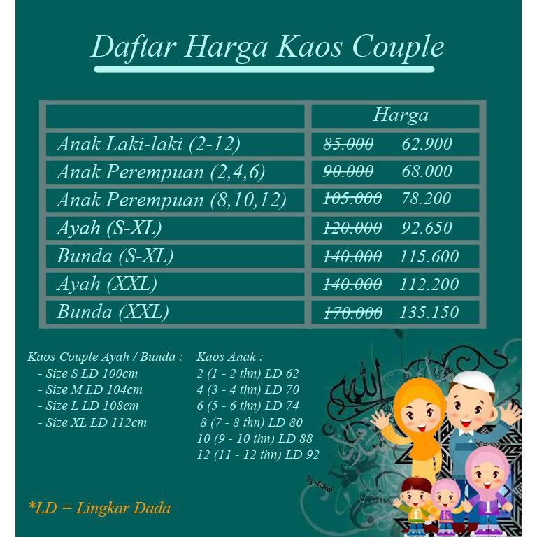 SALE BAJU LEBARAN Kaos Couple Family Muslim Cool Islami Edukatif