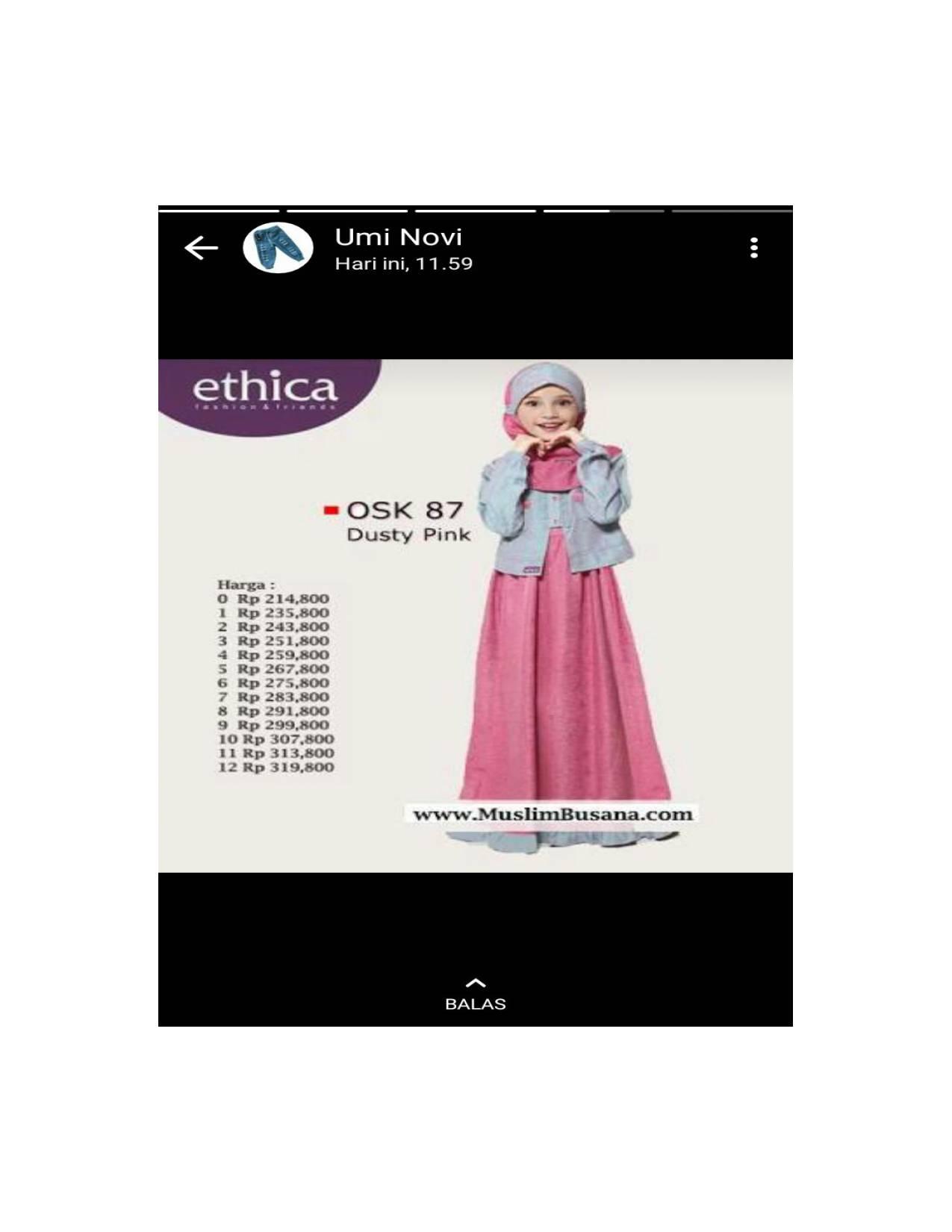BAJU MUSLIM ANAK ETHICA OSK 87 DUSTY PINK