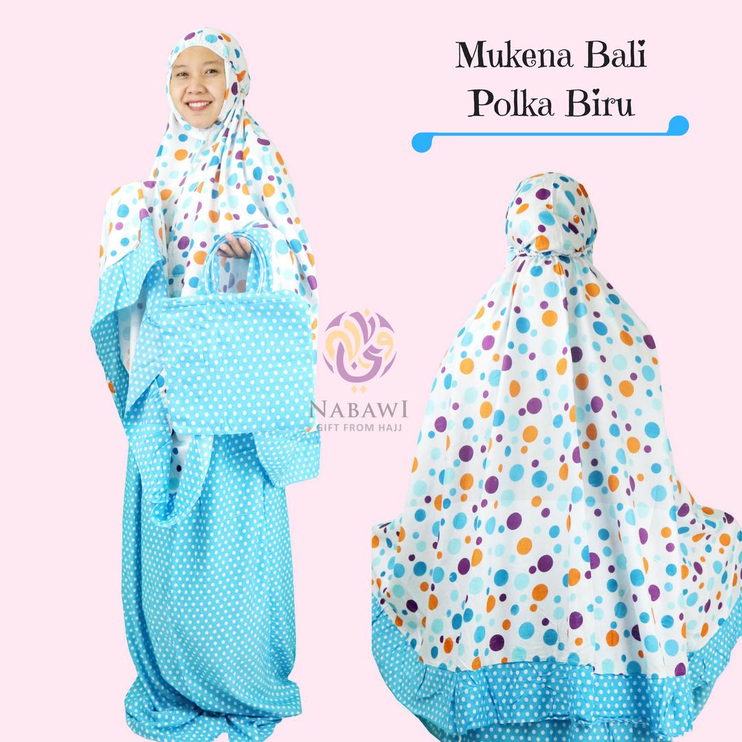 Mukena Mukenah Setelan Katun Bali Polkadot Warna Jumbo Oleh Oleh Haji dan Umroh