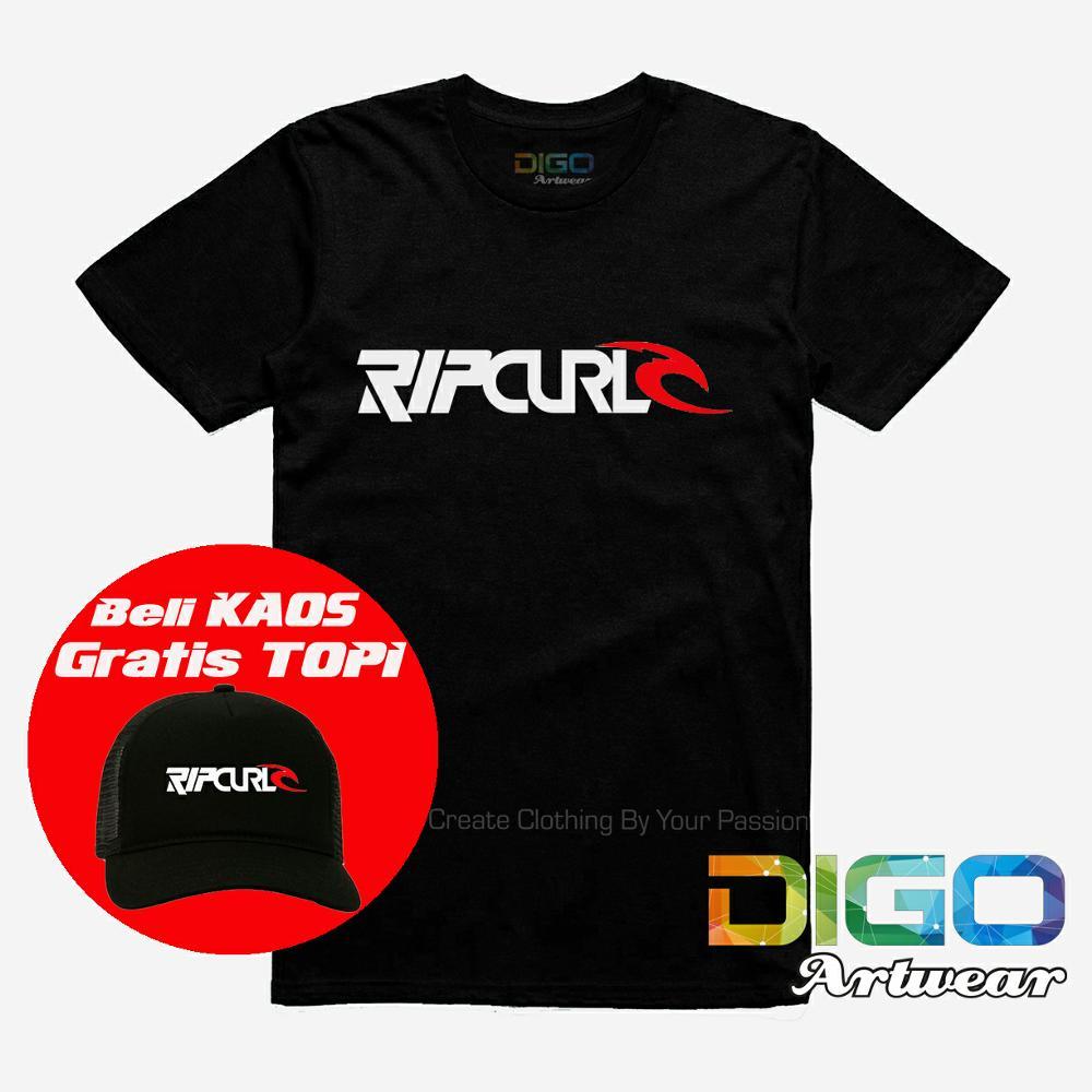 Kaos Ripcurl Combed Distro - BONUS Topi Exclusif Ripcurl