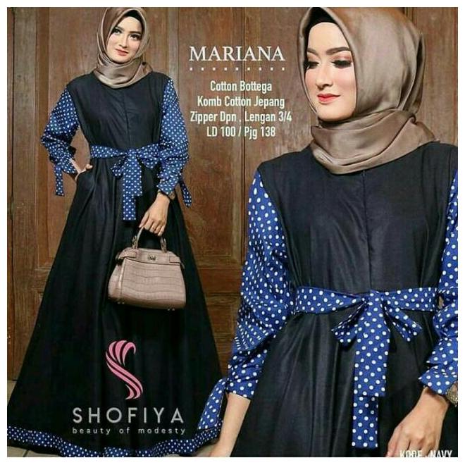 Long Dress Gamis Mariana Tangan Panjang Wanita Dewasa - Gamis polos baloteli / Lengan Plipit Bunga Busana Muslim Wanita Gamis Murah Baju Lebaran Baju Pesta