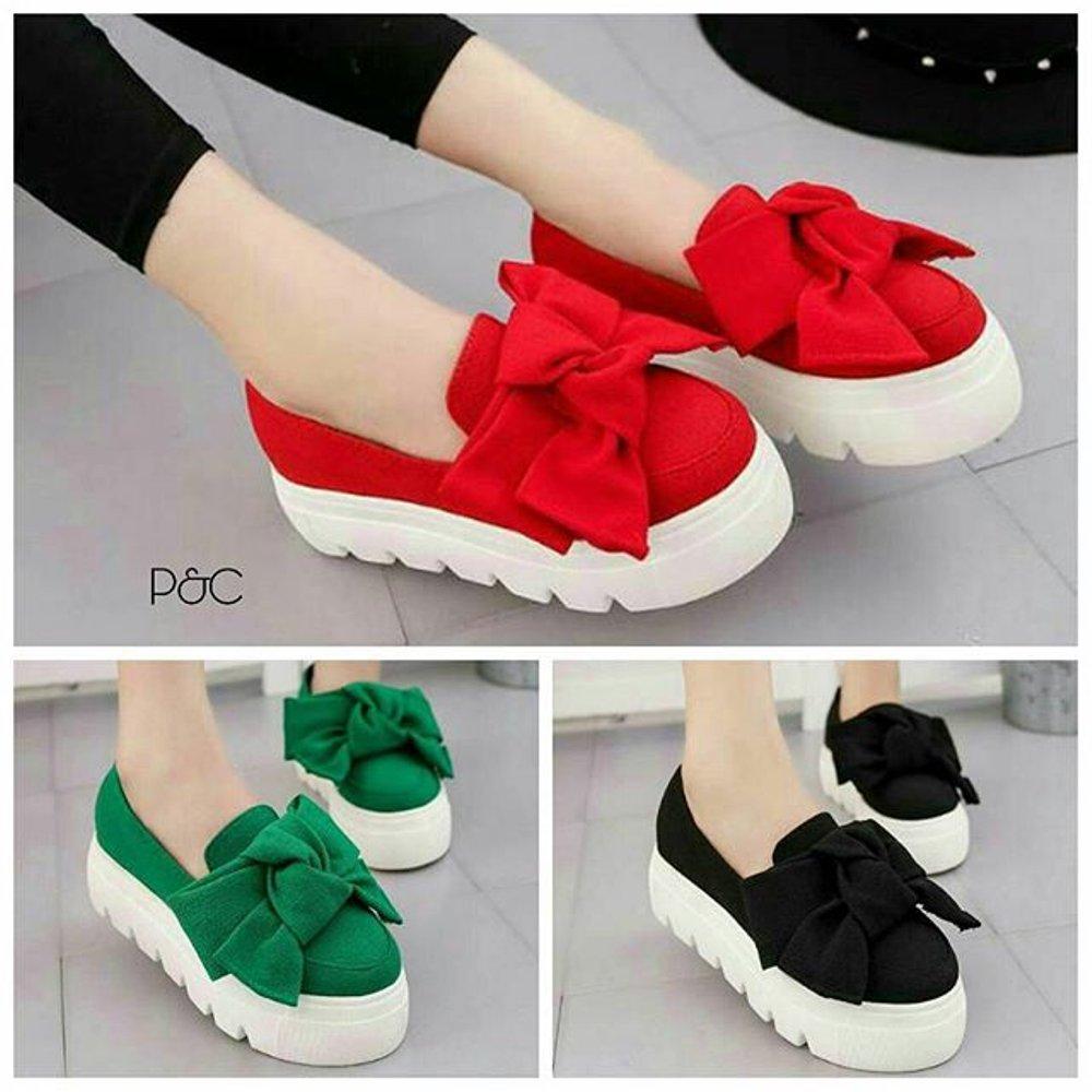 Sepatu murah Wedges ribbon sueede (5cm) Lazada Flash Sale
