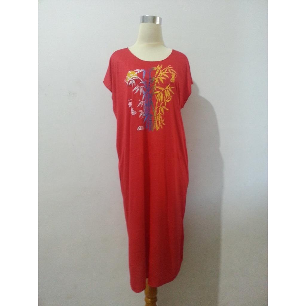 Baju Daster Bambu Bali Pjg Merah Dgkr