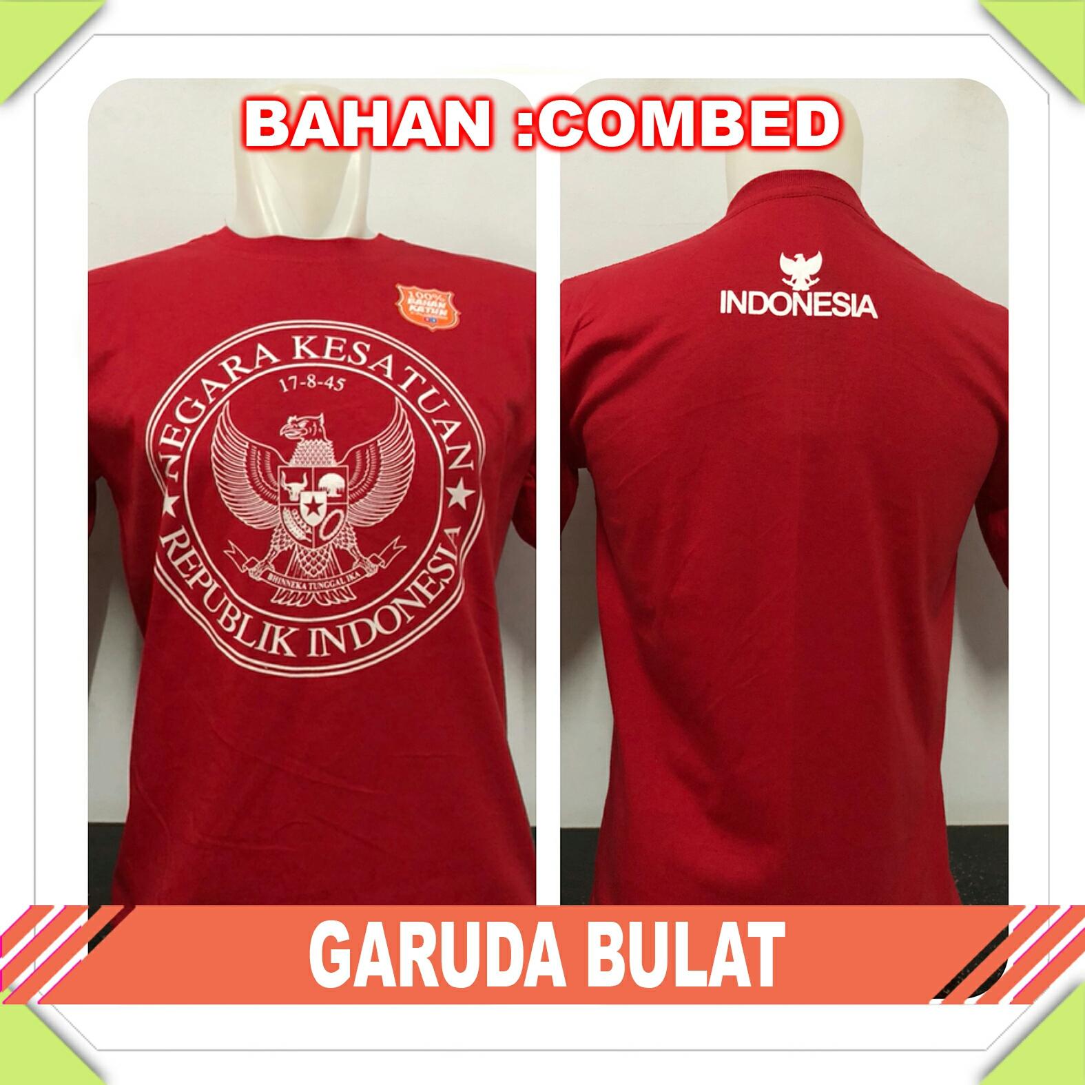 T-shirt / baju / kaos distro kaos hari merdeka tujuh belasan agustusan agustus merah putih - garuda bulat