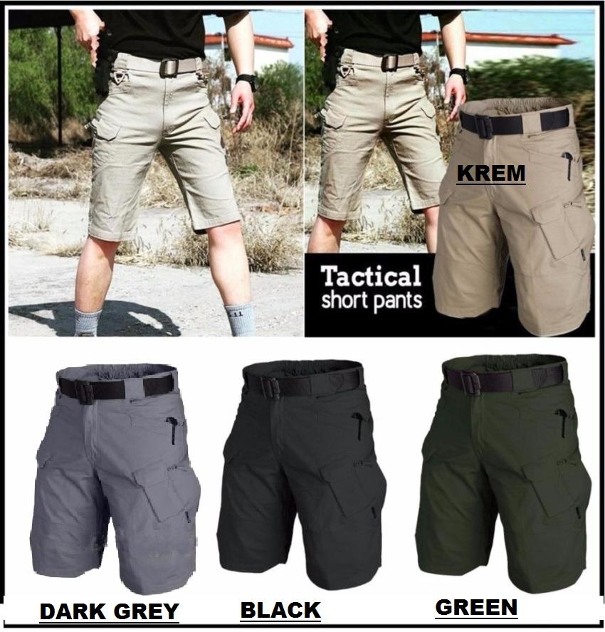 TjinCollection-Celana Tactical Blackhawk Pendek PDL Kargo ShortPants [Krem-Hijau-Hitam-Abu]
