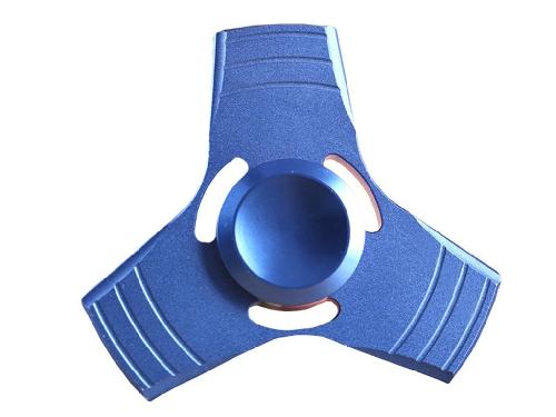 Aiueo Fidget Spinner Hand Spinner Fidget Metal Triangle Aluminium Toy Mainan Stress Fidget Ufo Anak ADHD - Blue