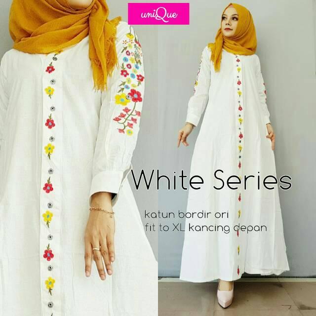 WHITE SERIES FIOLA RENATA AUDIA ZALORA SAUNA SASYA MAXI LONG DRESS MURAH WANITA GAMIS BAJU MUSLIM (RED)