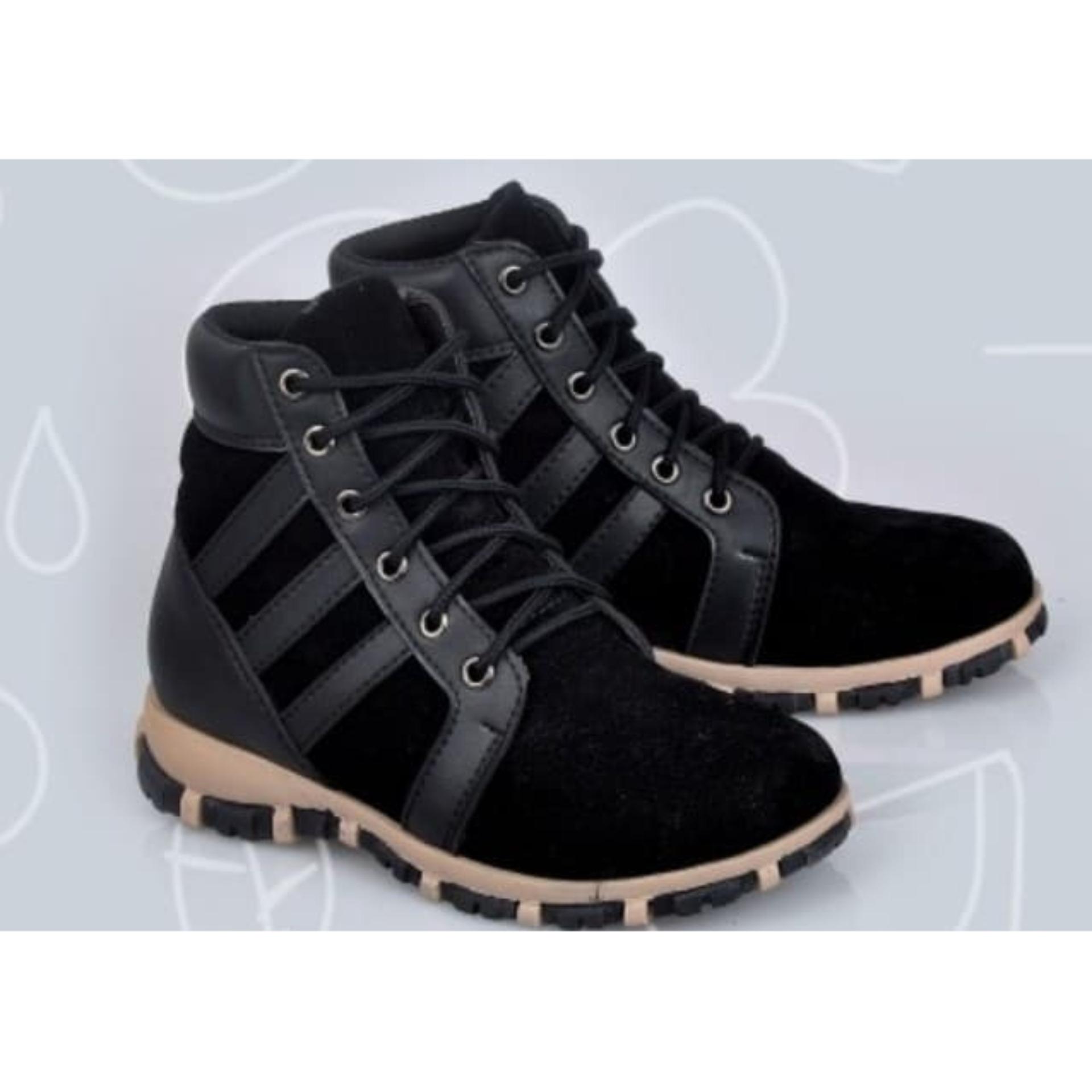 sepatu sekolah anak full hitam , sepatu anak laki laki, sepatu anak keren csn 076 sneakers anak pri cowok casual