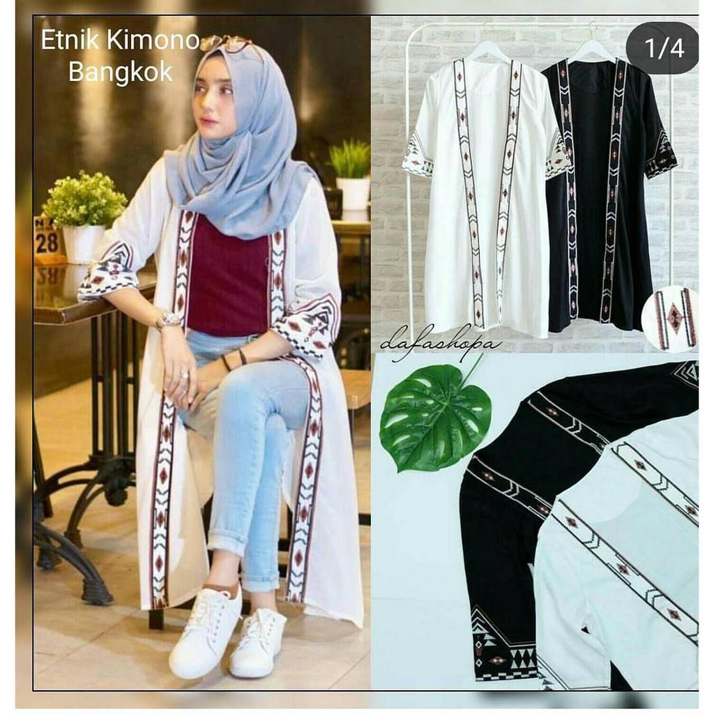 BAJU MURAH ETNIK KIMONO / Dress Muslim / Baju Muslim / Gamis Syari / Andam26