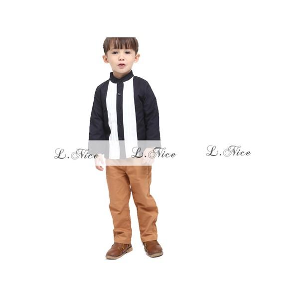 Dijual Tahun Baju Muslim Anak Laki Koko Lnice Hitam Putih Celana Coklat Murah