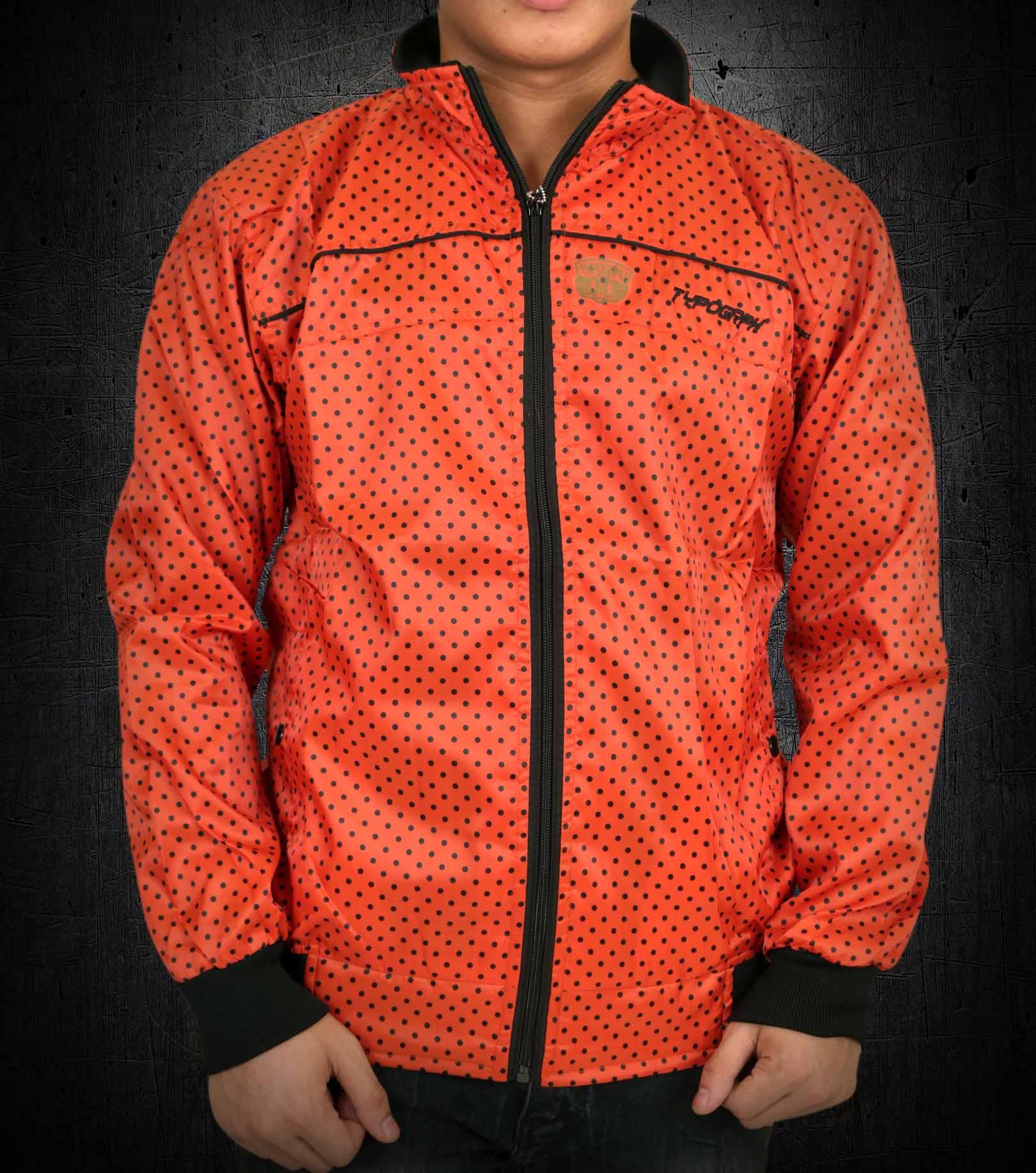 Awwestore Jaket Fashion Volkadot orange Distro Bandung