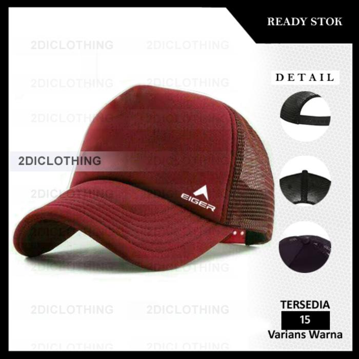 Terbaru!! Topi Trucker Jaring Eiger - Maroon - ready stock
