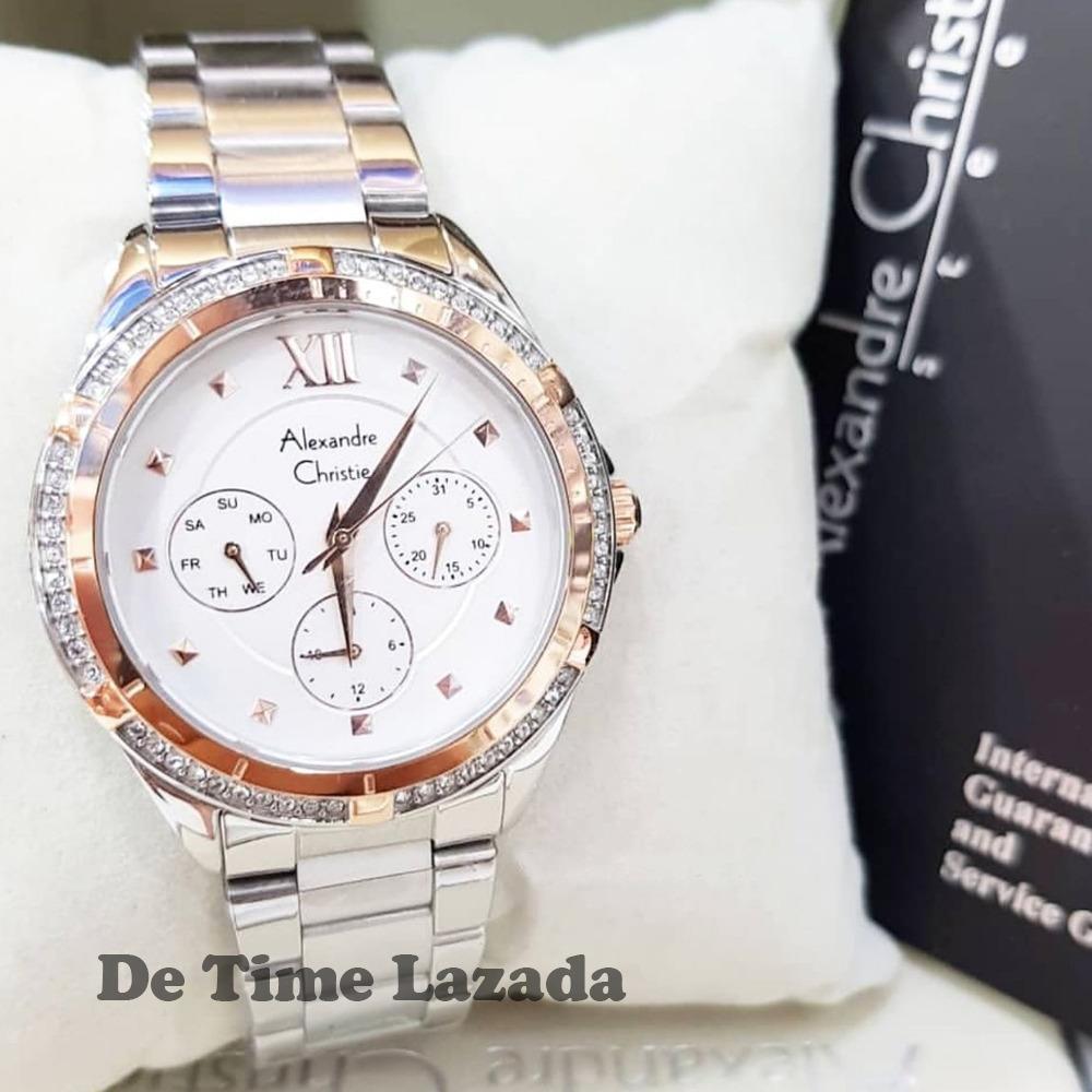Alexandre Christie AC2644 Original Jam Tangan Wanita Stainless Steel Silver