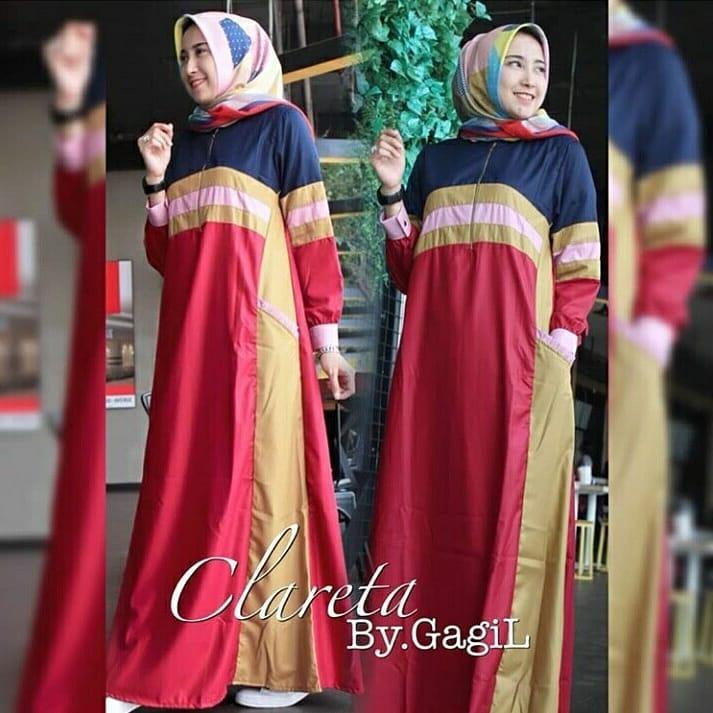 Baju Original Gamis Clareta Dress Balotelly Pakaian Wanita Panjang Muslim Simple Casual Fashion Baju Hijab Syar’I Modern Baju Gaun Pesta Simple Modis Trendy