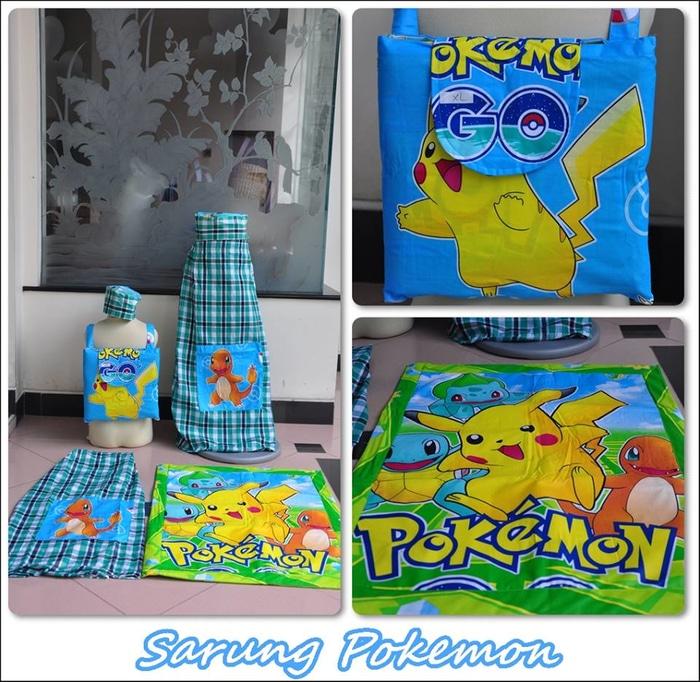 Sarung Anak Karakter Pokemon XL / sarung / sarung anak / sarun keren / sarun motif / sarung karakter pokemon / sarung karakter spiderman / sarung anak murah / sarung berkualitas / sarung karakter mobil / baju koko
