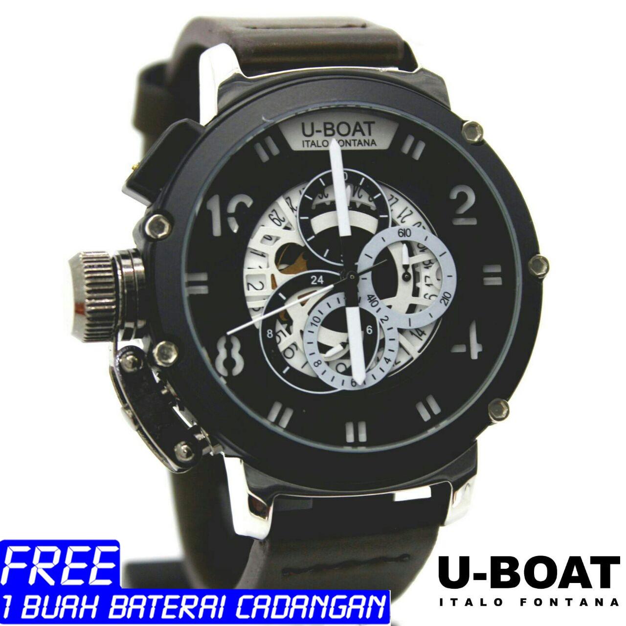 JAM TANGAN PRIA, UBOAT, KULIT, ANALOG TIME