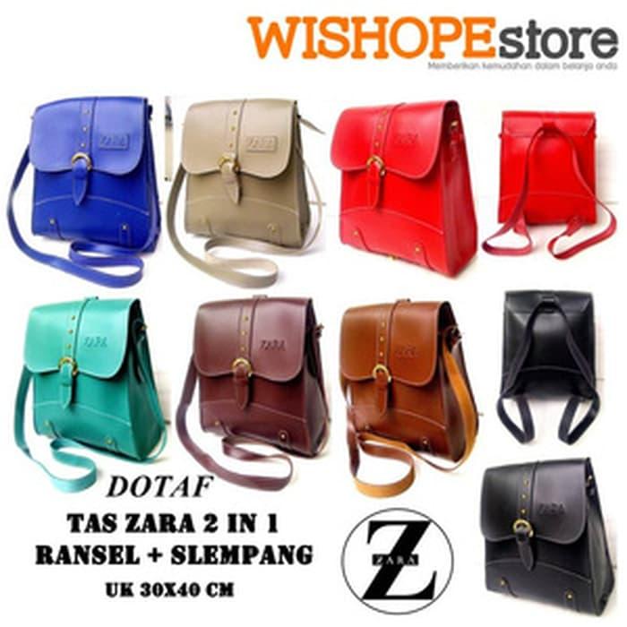 HARGA SPESIAL!!! TAS ZARA SELEMPANG RANSEL 2 IN 1 WANITA KULIT SUEDE - nQKBrA