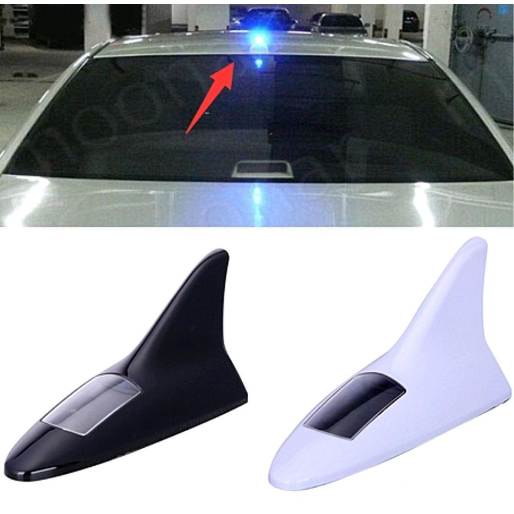 Antena Variasi Mobil Sirip Hiu LED Solar Cell Sensor Getar Abu2