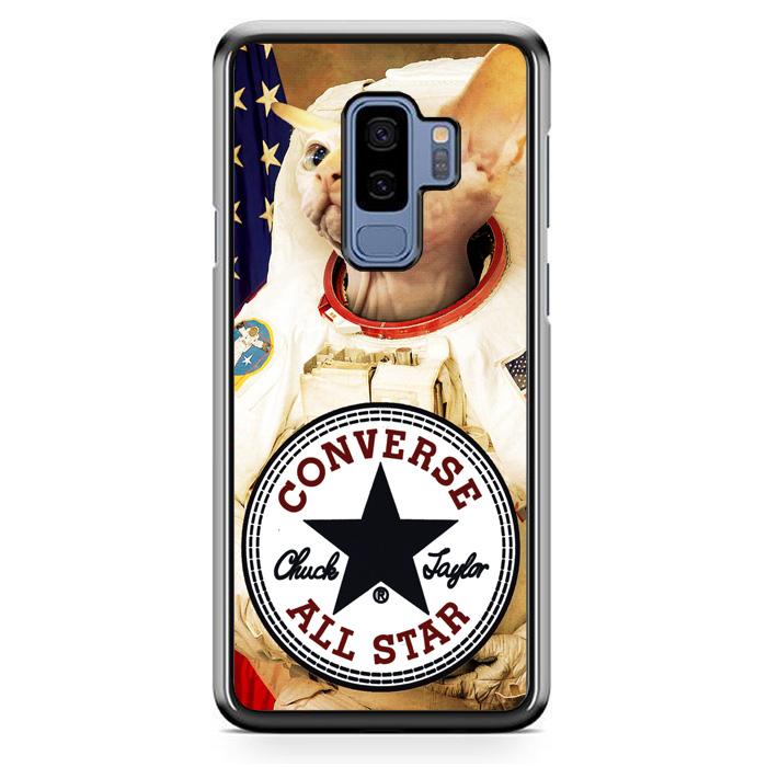 Casing Hardcase Samsung Galaxy S9 Plus Motif Astronaut Cat Converse W3097