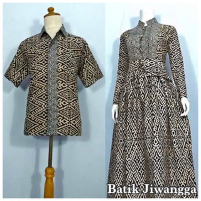 Baju Couple Sarimbit Batik Gamis Wanita Mayang Hitam, Busui