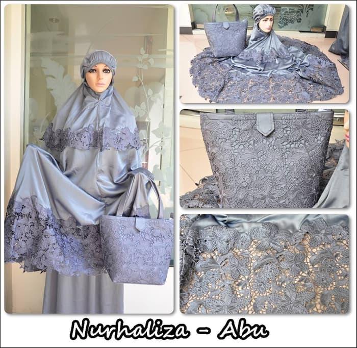 (Busana Muslim Muslimah) MUKENA DEWASA SATIN SILK NURHALIZA ABU