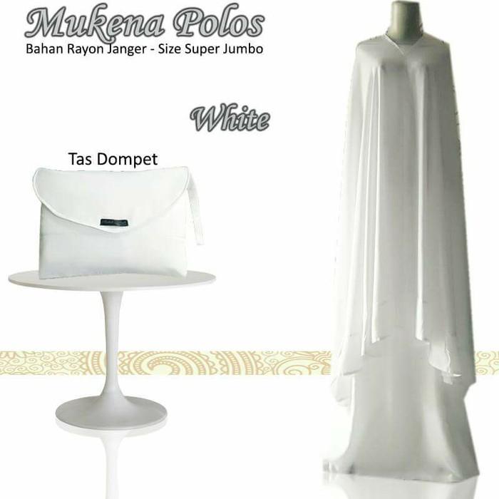 MUKENA PUTIH POLOS / MUKENA BALI / MUKENA KATUN / JUMBO / BIG SIZE - MUQEENA