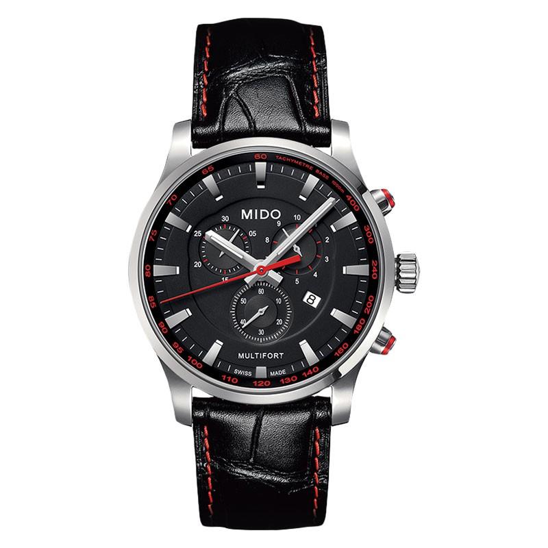 Shoptilldrop ! Mido M005.417.16.051.20 Multifort Chronograph Black Dial Black Leather Strap - Jam Tangan Pria Model Terbaru Original & Bergaransi 1 Tahun