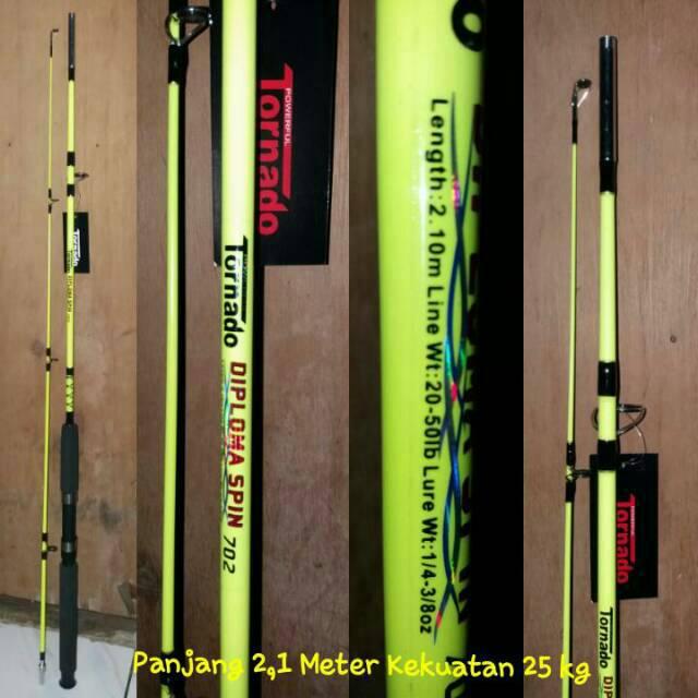 Joran KHUSUS LAUT Fiber glass TORNADO DIPLOMA panjang 2,1 meter kekuatan 25 Kg Variasi Tidak Ada