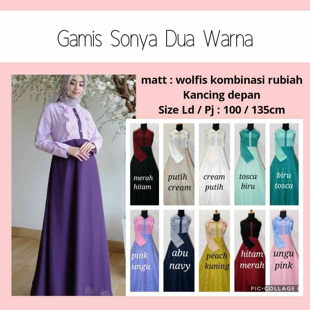 Gamis Sonya dua Warna