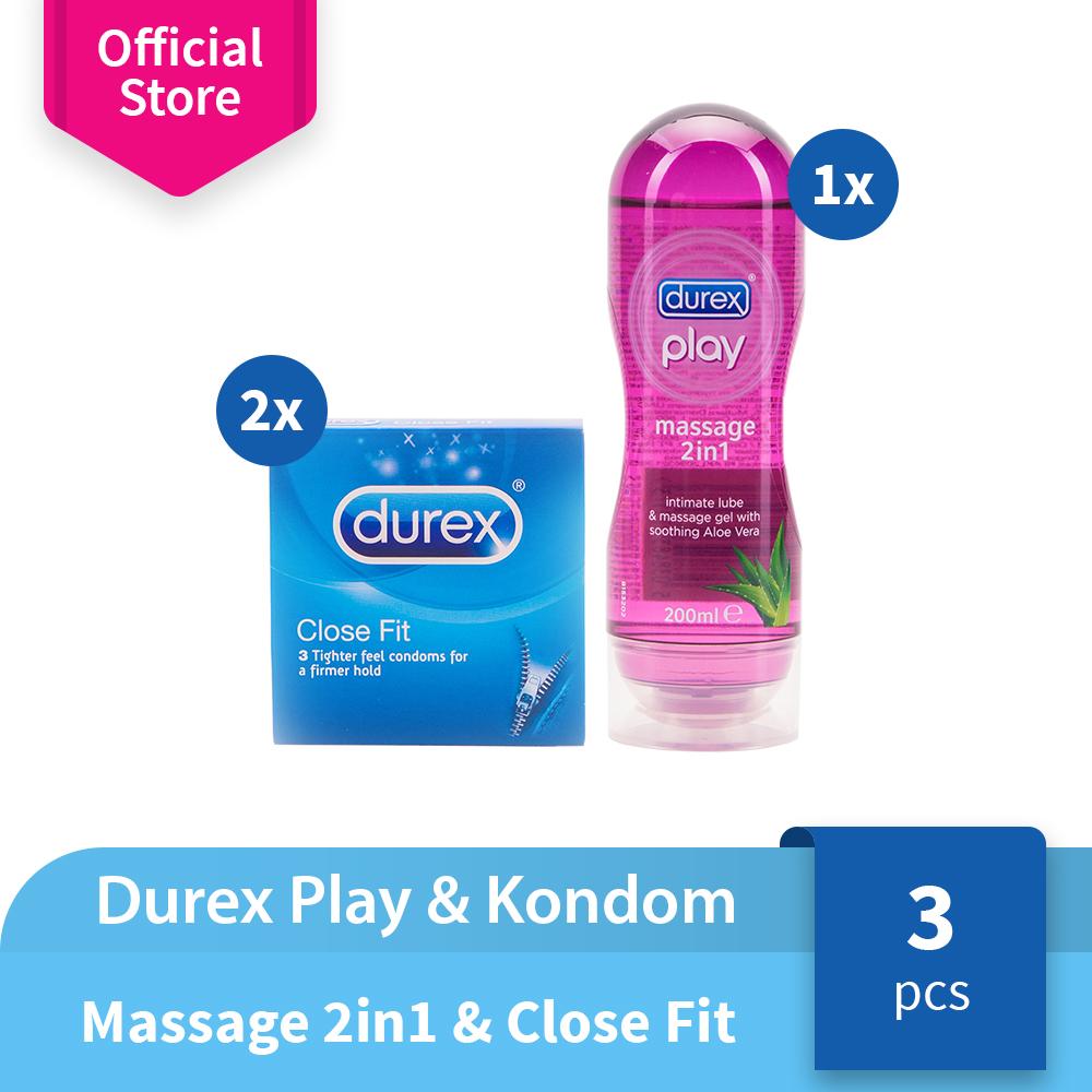 Durex Play Massage 2in1 200 ml + Close Fit 3s (2 pcs)