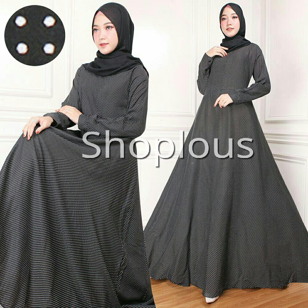 Shoplous Baju Gamis Maxi Dress Muslim Wanita Maxi Nabila (Tidak Dapat Jilbab ) / Dress Muslim / Gamis Wanita / Baju Muslim / Hijab Muslim / Fashion Muslim / Syar'i Muslim / Maxi Dress Lengan Panjang / Gamis Modern