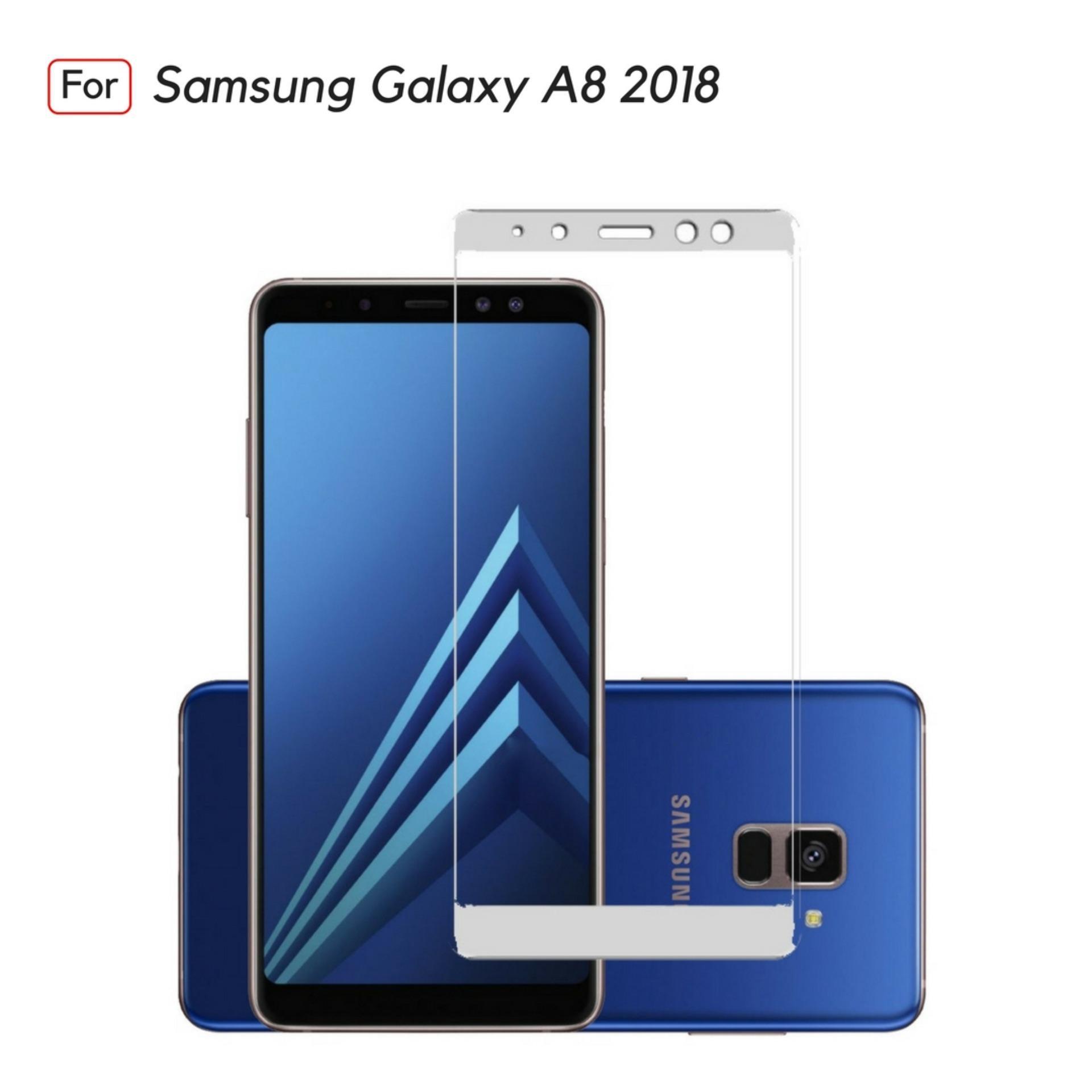 Jak Shop Tempered Glass Warna Full Corning Screen Protector For Samsung Galaxy A8 2018 - White