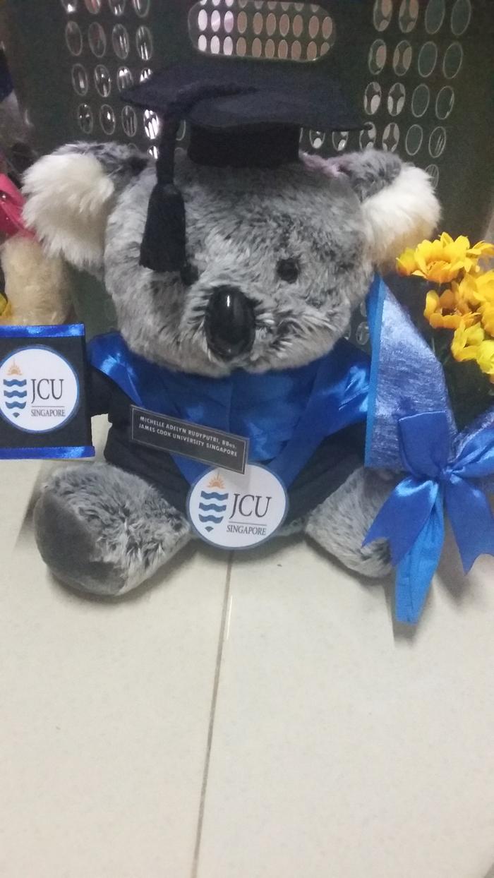 boneka wisuda koala 32cm + buket bunga