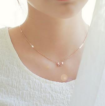 Kalung Wanita Pita Kupu-Kupu Sederhana Gaya Jepang Korea