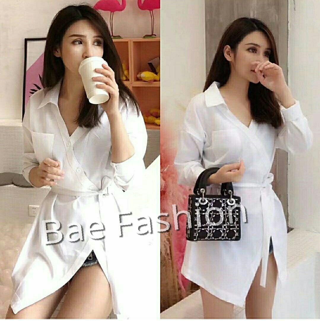 Bae.Fashion wanita/ Kemeja kerja waniat/ Kem HANESHA/ Kemeja tunik/ kemeja putih / Atasan wanita/ Blouse wanita/ Baju kerja wanita/ Baju kantor / Baju kimono/ kemeja kimono