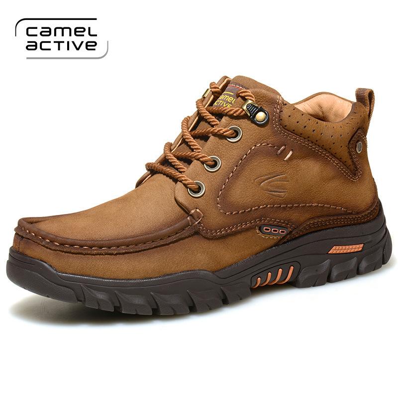 ST.WIN Sepatu luar ruangan Camel Active musim dingin pria Sepatu bot kasual Tambah beludru Pergelangan Kaki Tinggi Sepatu katun Anti Selip Penghangat sepatu bot pendek sepatu bot untuk naik gunung