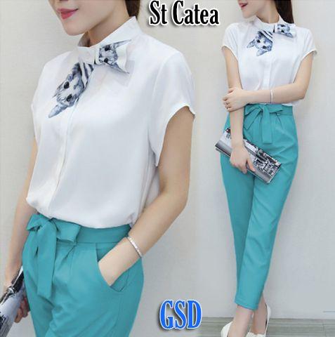 setelan baju dan celana / baju wanita / baju fashion / celana kulot / baju murah tanah abang catea