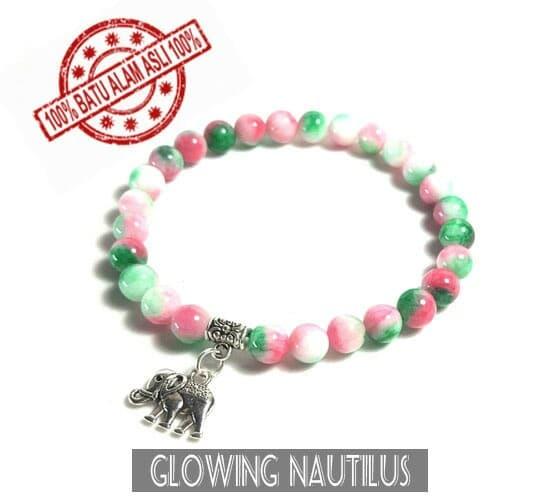 DISKON Gelang Batu Asli Cewek Giok Apel 6mm