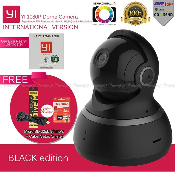 Hot Item!! Xiaomi Yi Dome CctvU002F Ip Camera 1080P Full Hd Serba Paket Lengkap - Hitam - ready stock