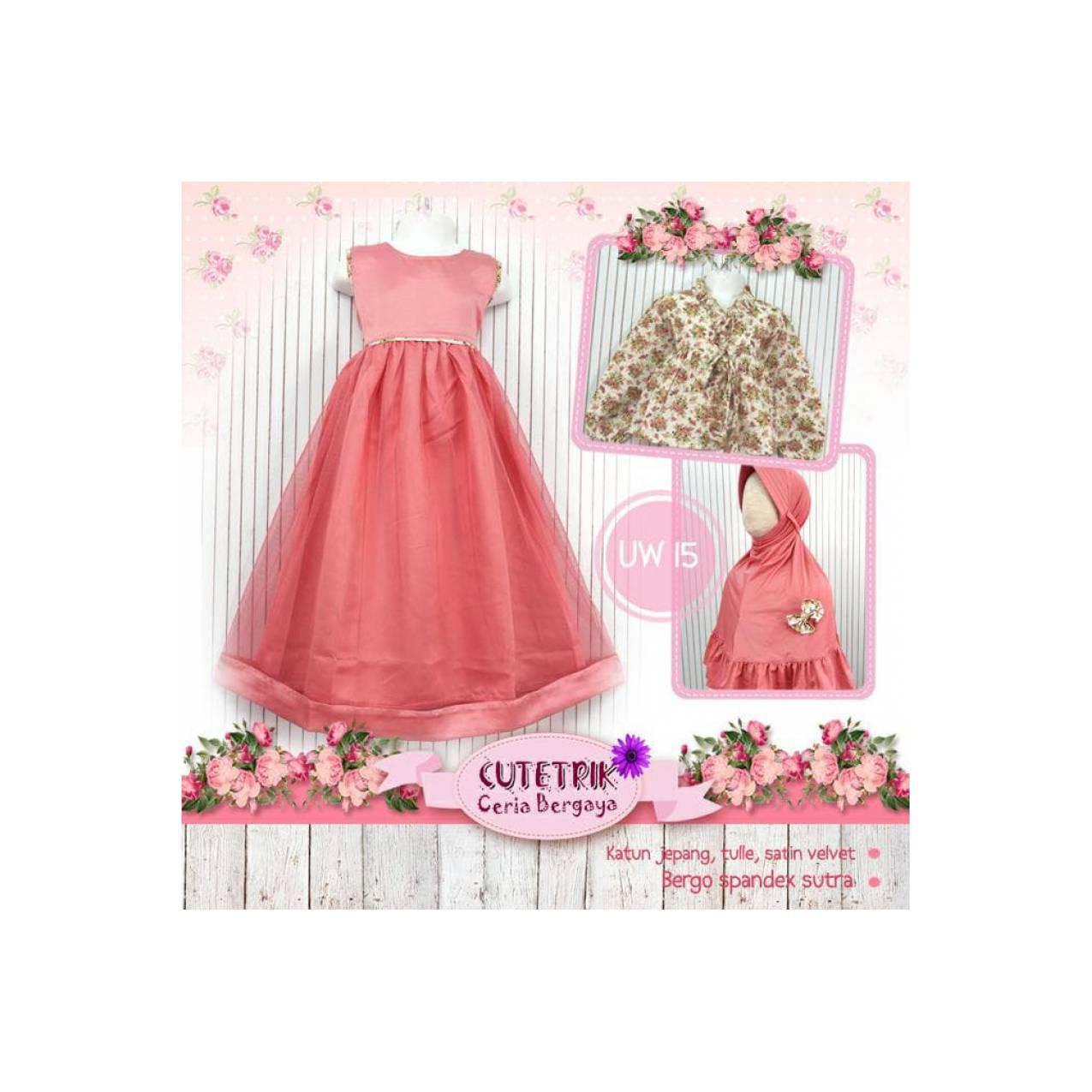Gamis Anak /Dress /Baju Muslim Anak 3-7thn Lucu Murah Cutetrik UW15