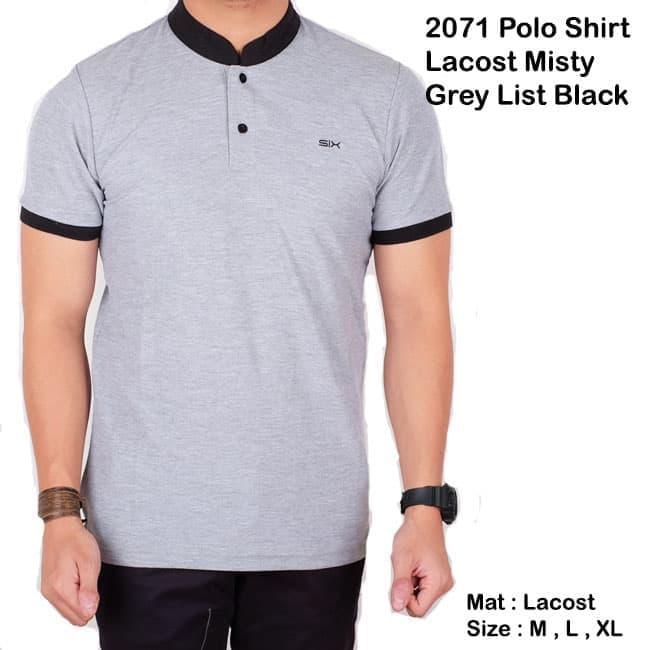 HARGA PROMO!!! polo shirt pria polos hitam mix abu slimfit pendek / kaos pria kerah - VRfjlb