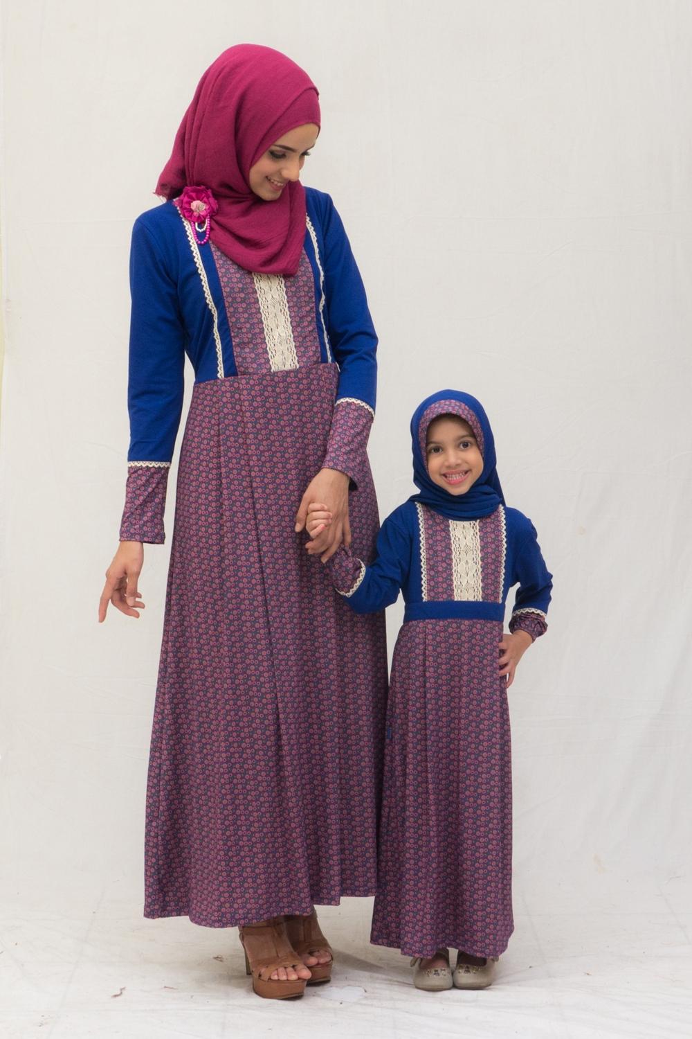 Gamis Vintary Biru Anak (Rima)