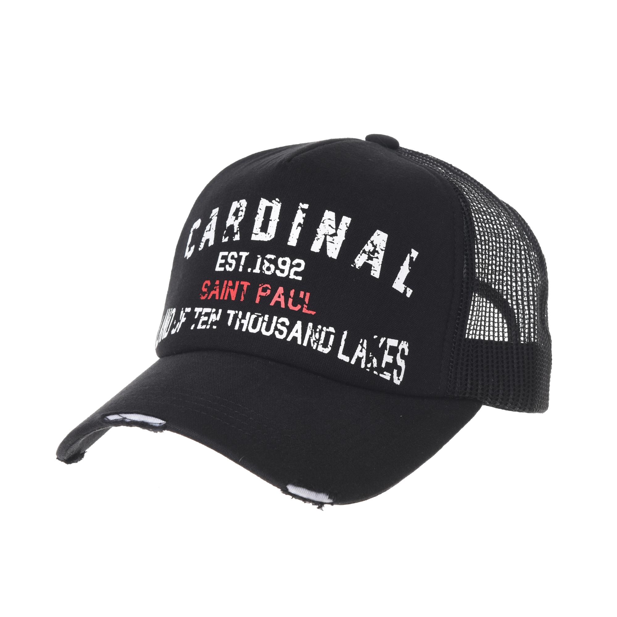 WITHMOONS Meshed Baseball Cap Vintage Trucker Hat Cardinal Lettering NCM1022