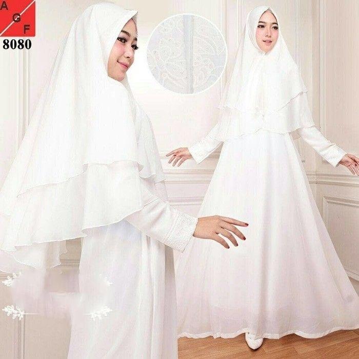 Gamis putih Gamis umroh Baju manasik Baju Haji Busana muslim wanita