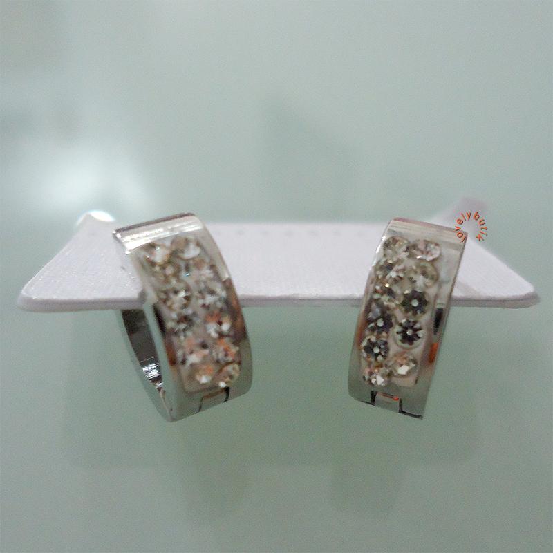 Lovely Tiny Clara Anting Titanium Silver Wanita / Anting Titanium / Anting Titanium Wanita / Anting Wanita Murah / Anting Wanita