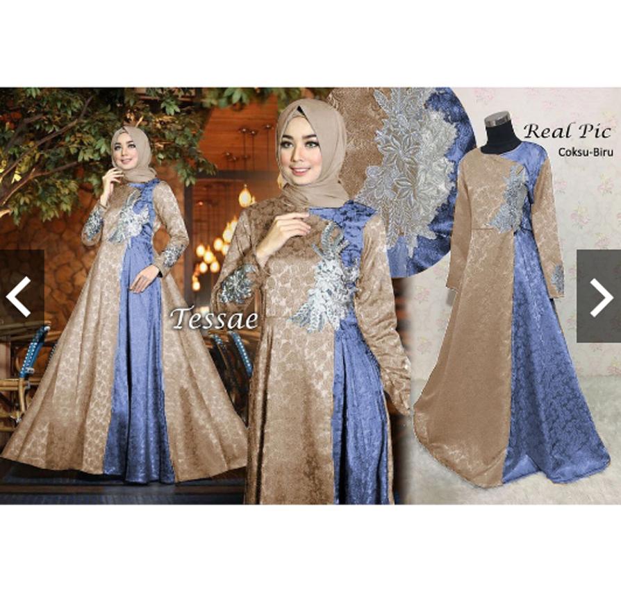 IndonesiaHeritage Gamis Pesta Premium Bordir Mewah Jacquard Glitter (Real Pic) - Baju Kondangan Muslimah - Abaya Premium - Kebaya Modern - Fashion Busana Muslim Impor ihtessae