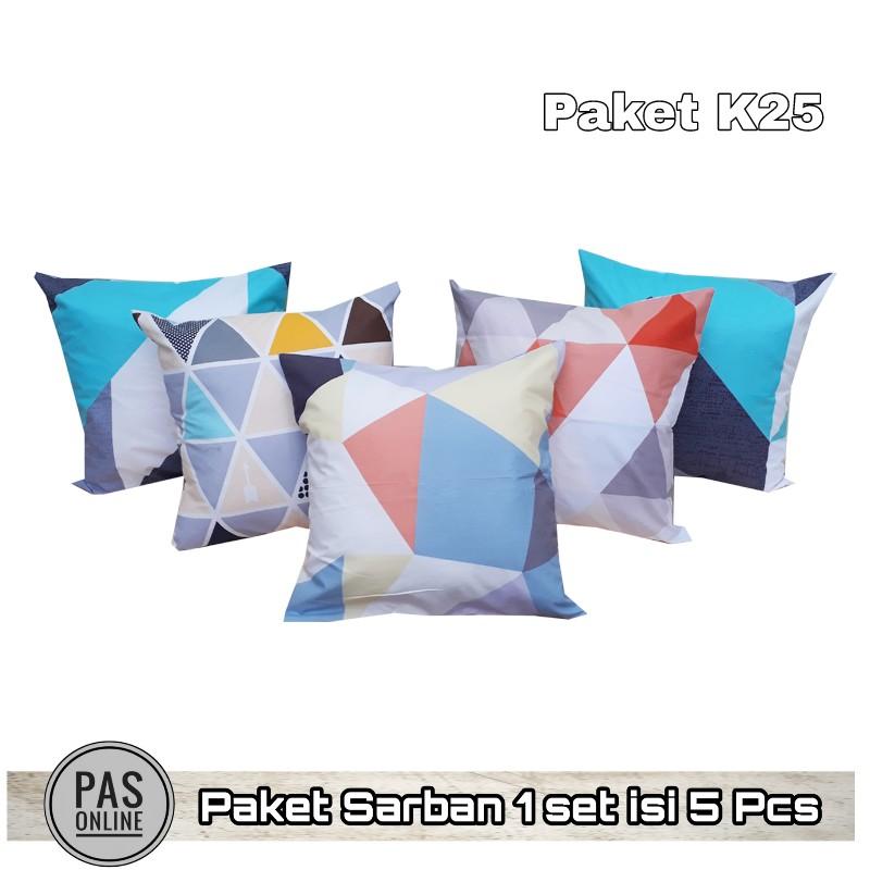 Pas Online - Sarung Bantal Sofa Motif Premium Set Kombinasi ( 1 Paket = 5 Pcs )