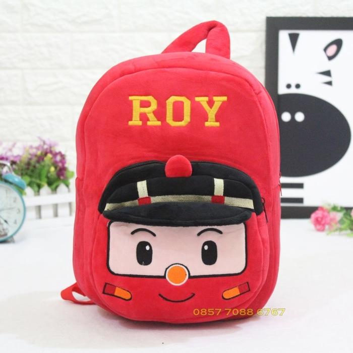 Tas Sekolah Anak Boneka Karakter Robocar Poli Roy Original Import SD